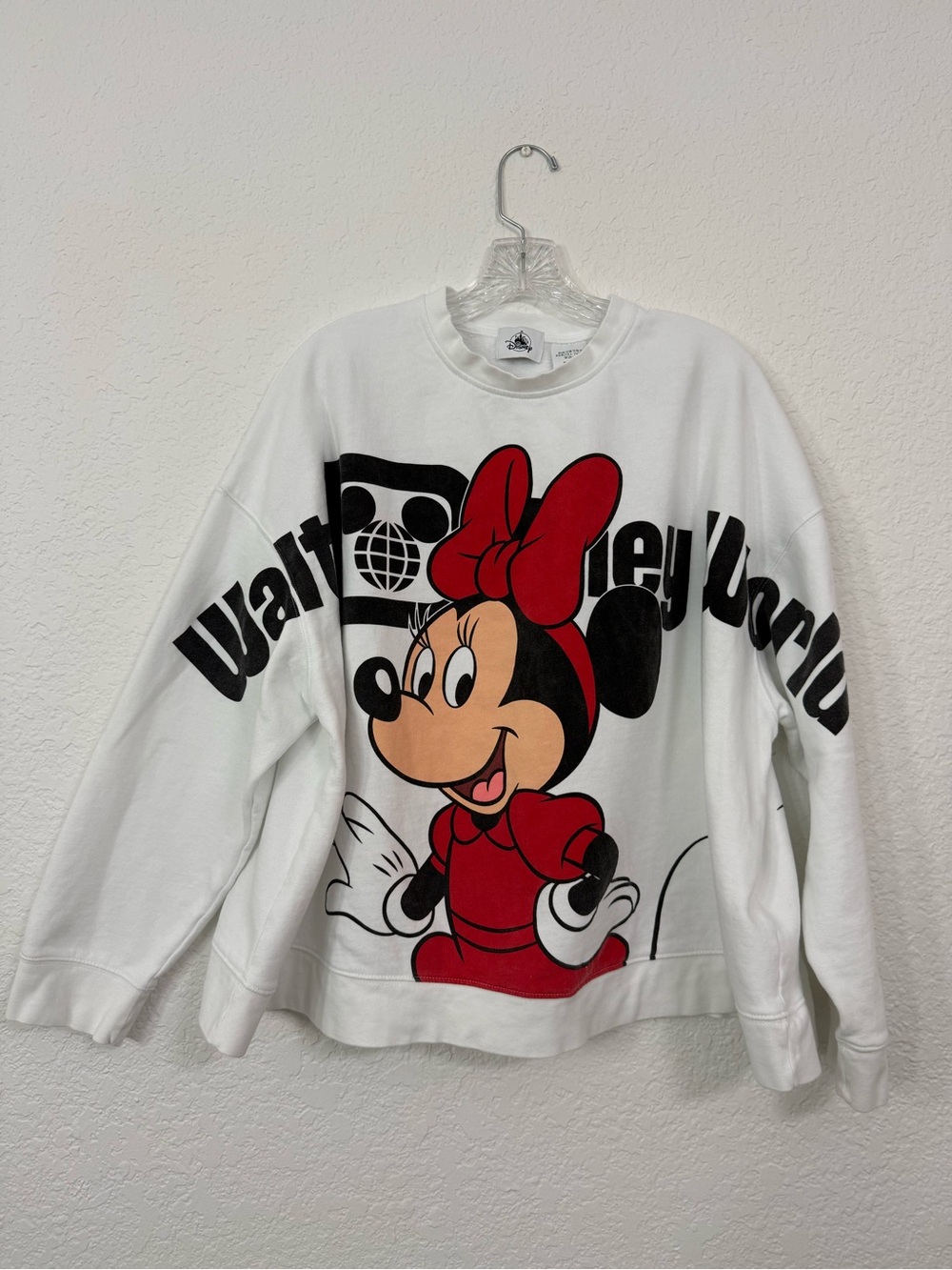 Disney Minnie Mouse Red & Black Graphic Crewneck Sweatshirt - White